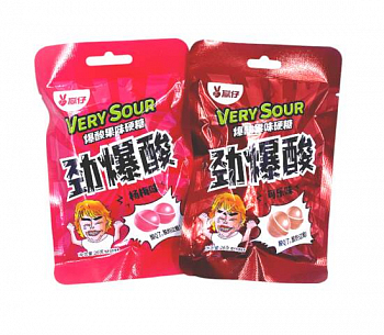 Кислая фруктовая карамель "Very Sour" кола и клубника 26гр 1шт/20уп